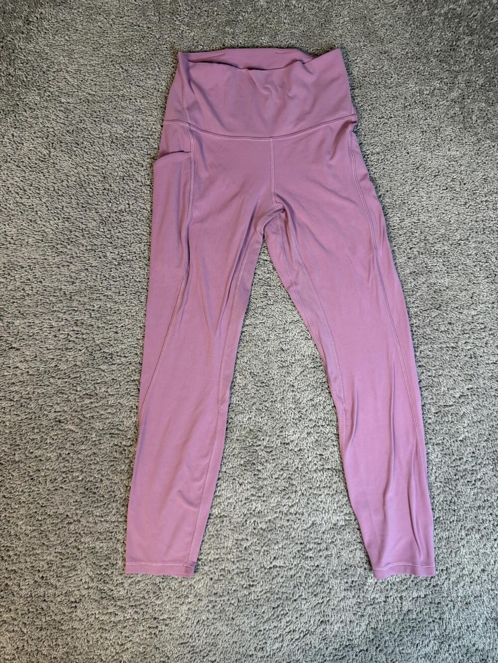 Lululemon Align High Rise Leggings Womens 6 Purple Ankle Pockets Nylon Yoga
